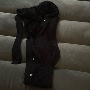 plt black mesh long sleeve dress